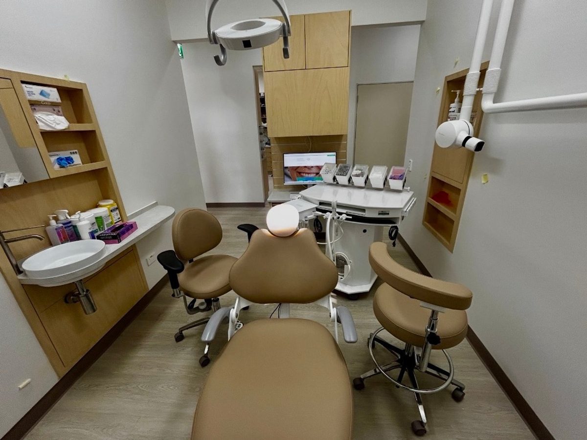 A treatment room inside Greenbank Family Dental's new Old Pub Lane clinic